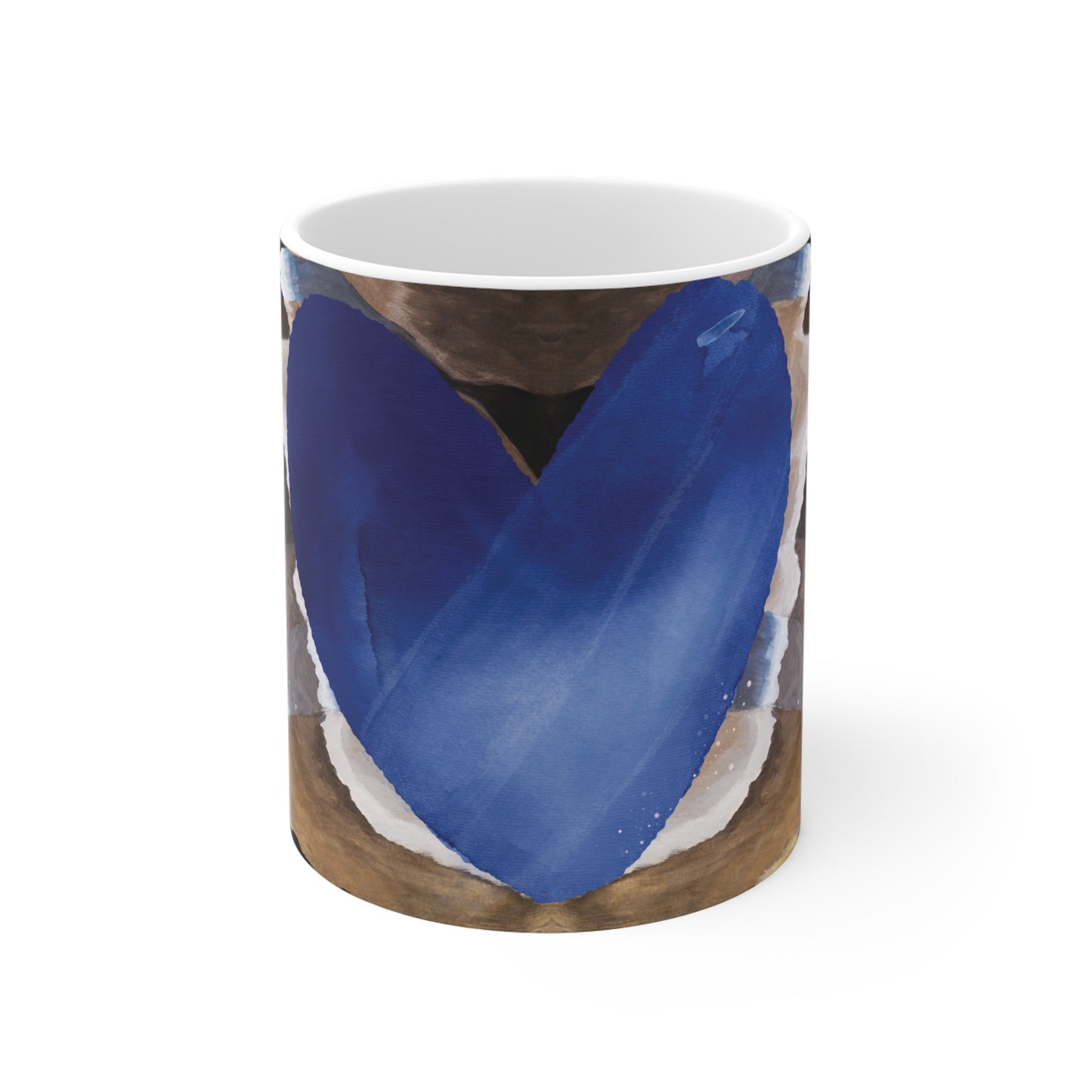 Mug with abstract blue heart design perfect Valentine's Day gift