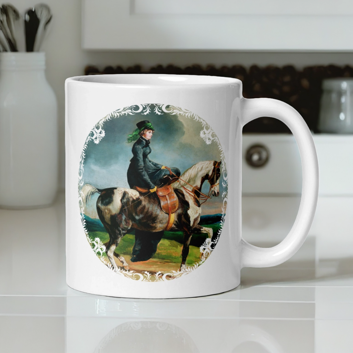 Becher Dame zu Pferd