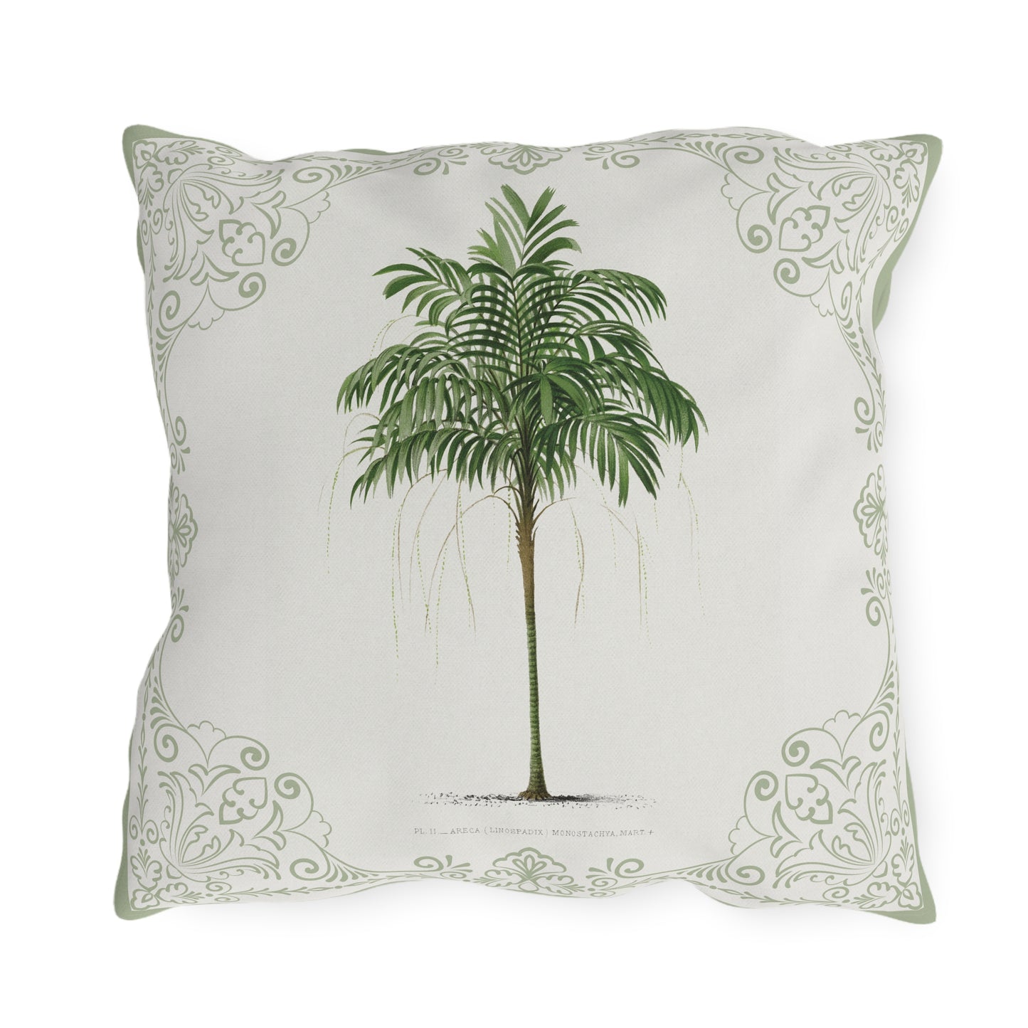 Tropical Outdoor Pillow with Palm Leaf Design