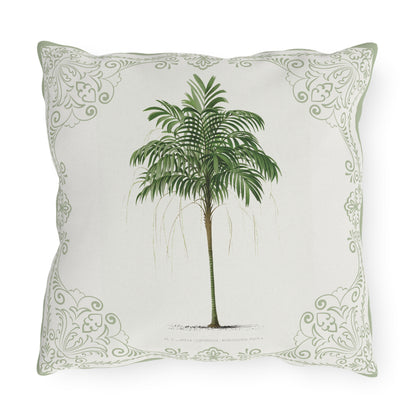 Tropical Outdoor Pillow with Palm Leaf Design