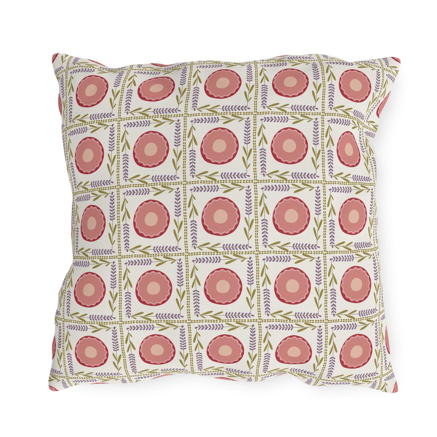 Colorful Outdoor Pillow with Pink and Lavender