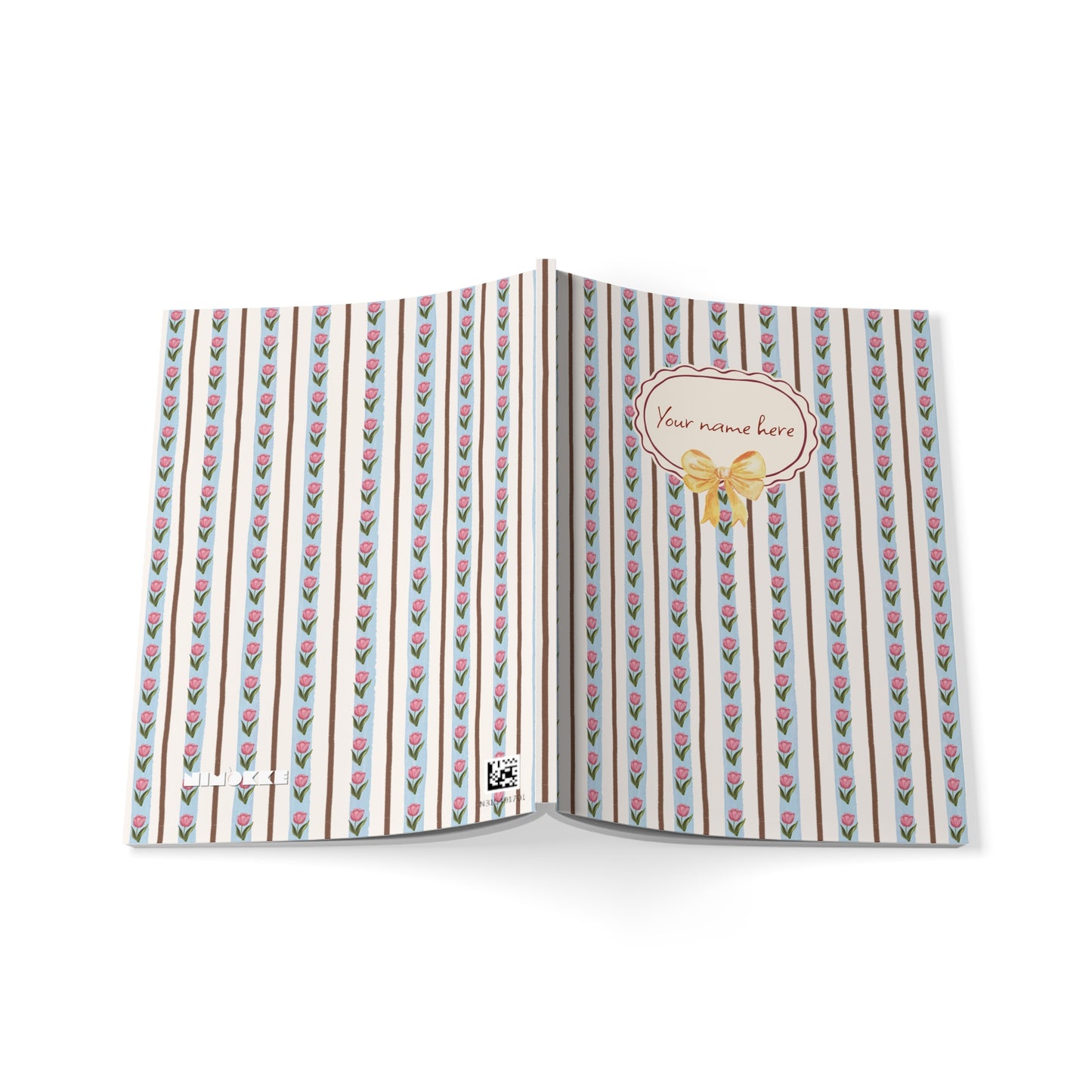 Tulips & Yellow Bow 02 Notebook A5 – Personalized Softcover Journal