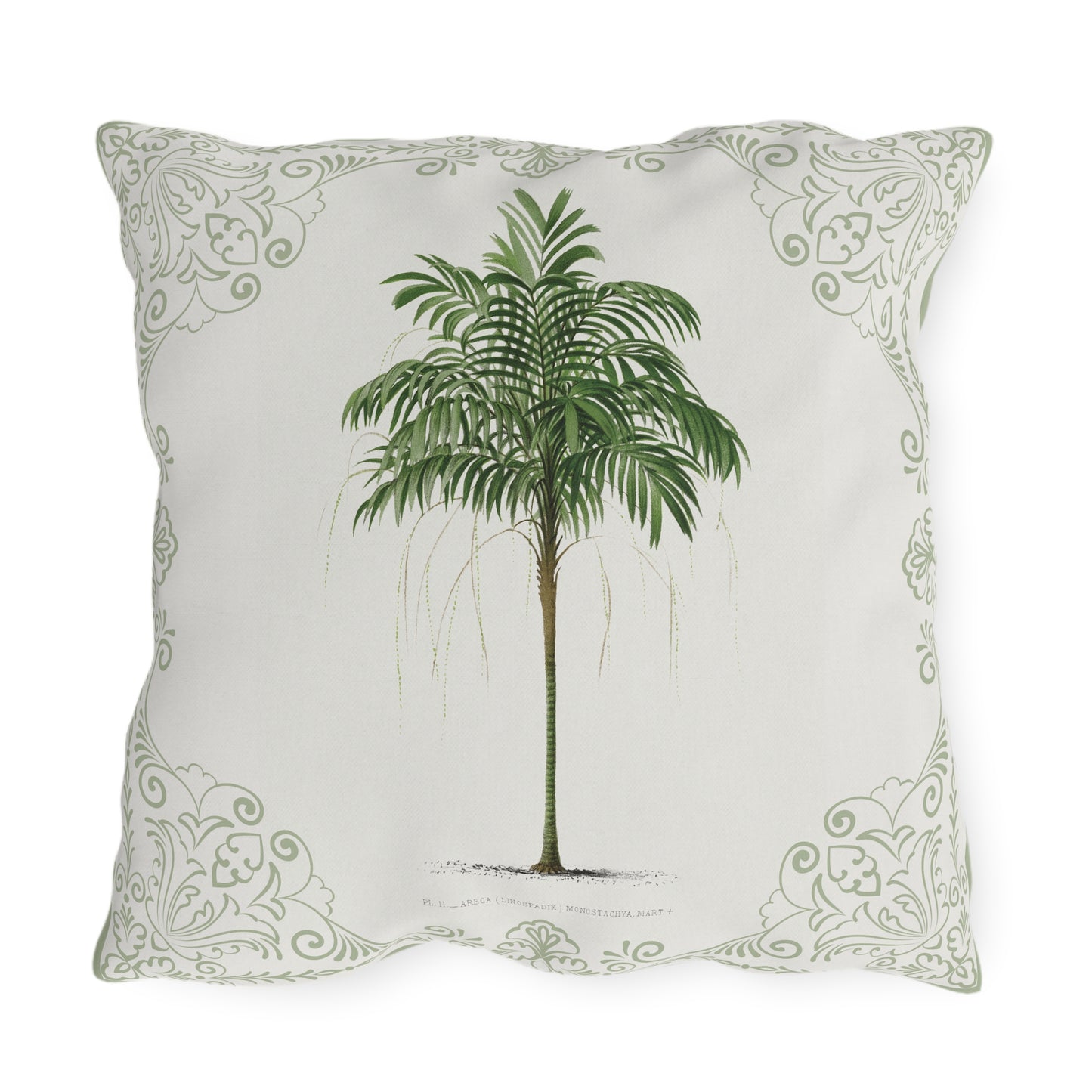 Tropical Outdoor Pillow with Palm Leaf Design
