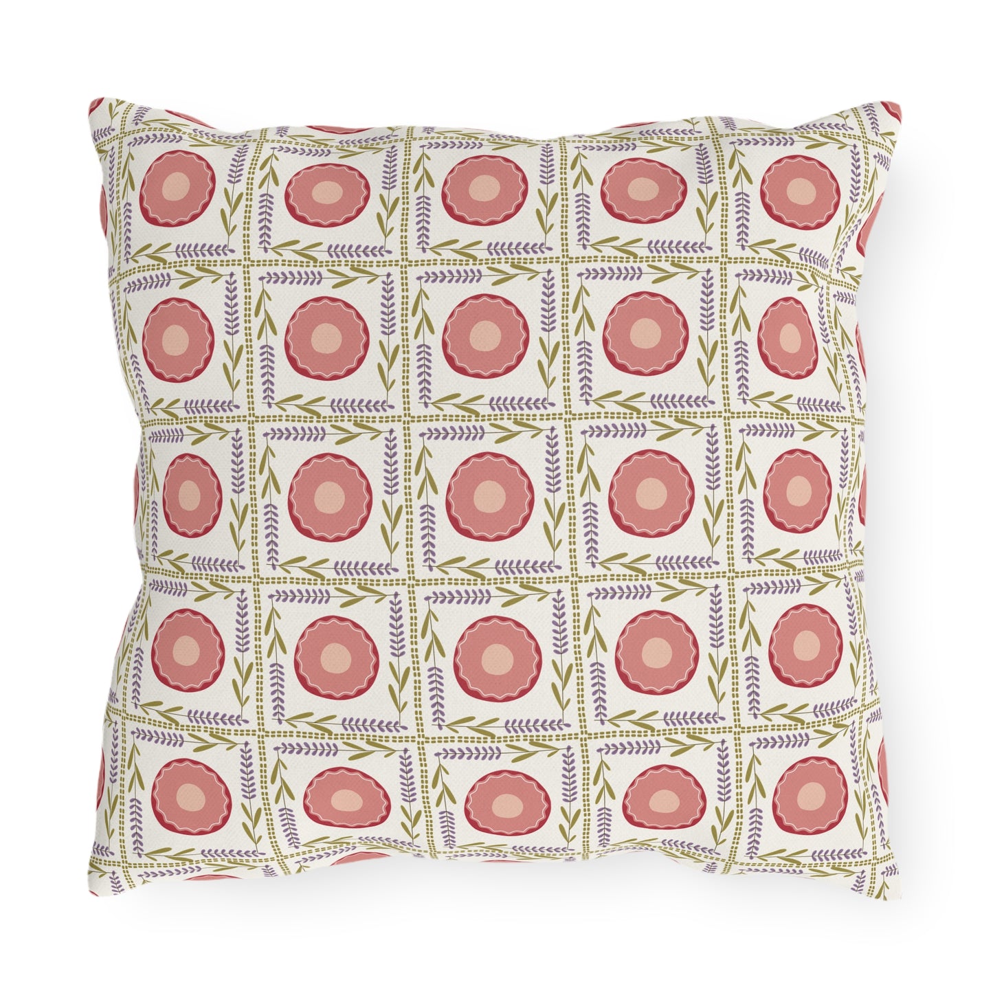 Colorful Outdoor Pillow with Pink and Lavender