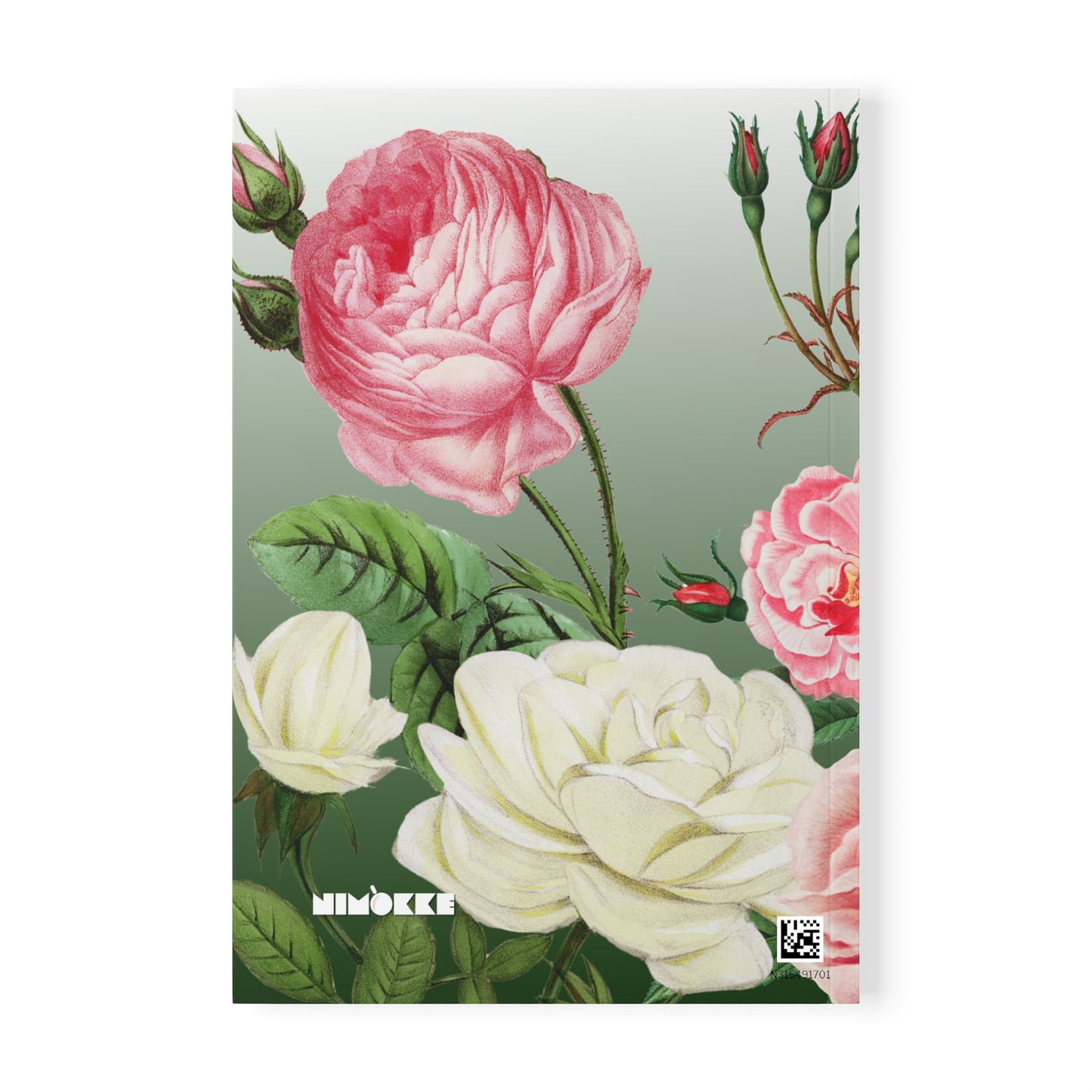 Vintage Rose Garden Notebook A5 Green – Personalized Softcover Journal