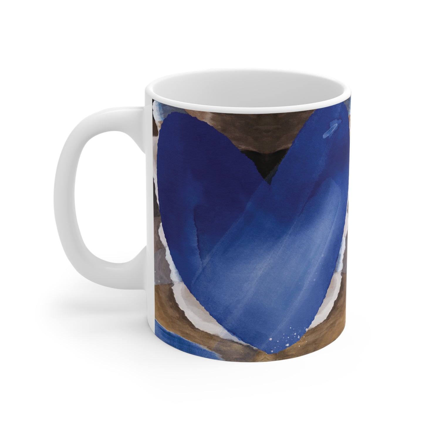 Mug with a blue heart and abstract design perfect Valentine's Day gift