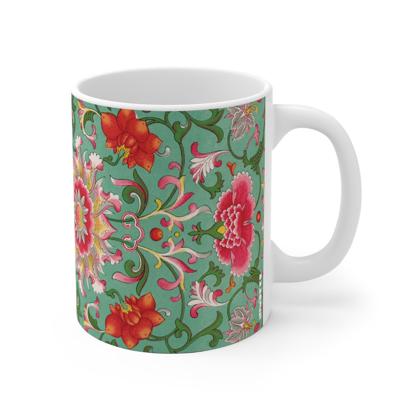 Keramische mok Chinese ornament bloemen
