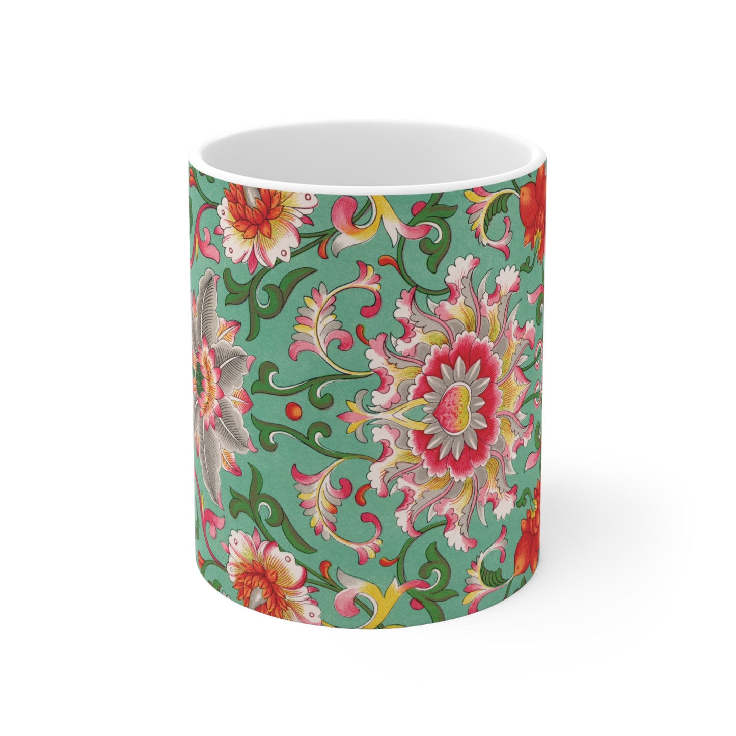 Keramische mok Chinese ornament bloemen