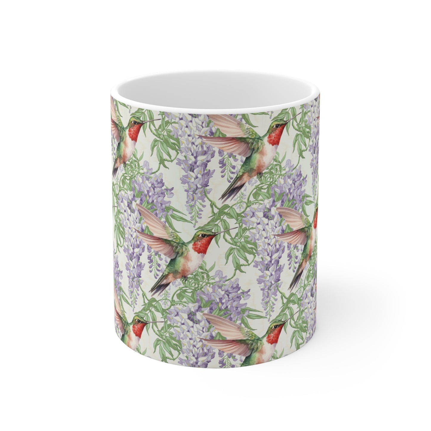 Wisteria Blossom Ceramic Mug – 11 oz Floral Coffee & Tea Cup