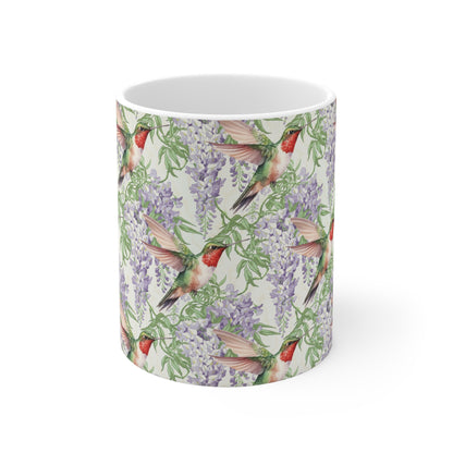 Wisteria Blossom Ceramic Mug – 11 oz Floral Coffee & Tea Cup