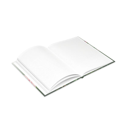 Vintage Pfingstrose Floral Grün Hardcover Notizbuch