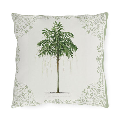Tropical Outdoor Pillow with Palm Leaf Design