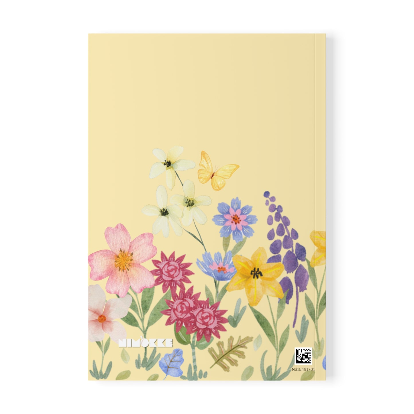 Softcover Notebook A5 Golden Blooms — Personalized Journal, Wildflower Design