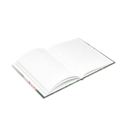 Vintage Pfingstrose Floral Grün Hardcover Notizbuch