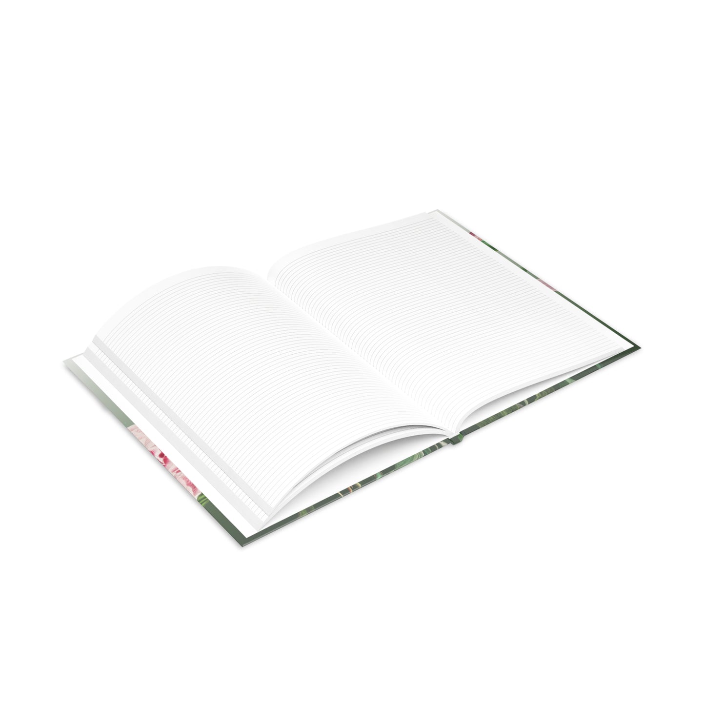 Vintage Pfingstrose Floral Grün Hardcover Notizbuch