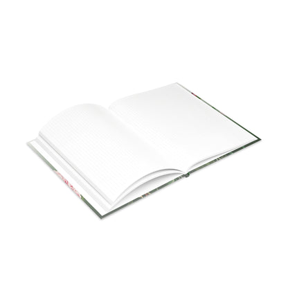 Vintage Pfingstrose Floral Grün Hardcover Notizbuch