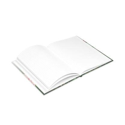 Vintage Pfingstrose Floral Grün Hardcover Notizbuch