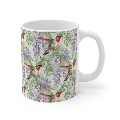 Wisteria Blossom Ceramic Mug – 11 oz Floral Coffee & Tea Cup