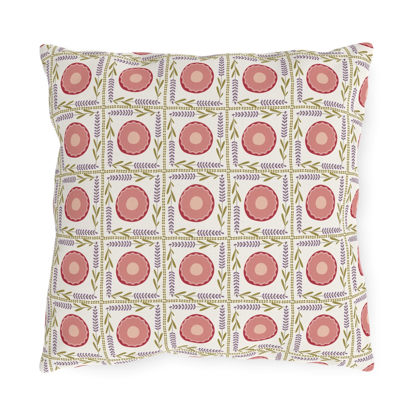 Colorful Outdoor Pillow with Pink and Lavender