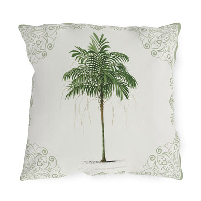 Tropical Outdoor Pillow with Palm Leaf Design