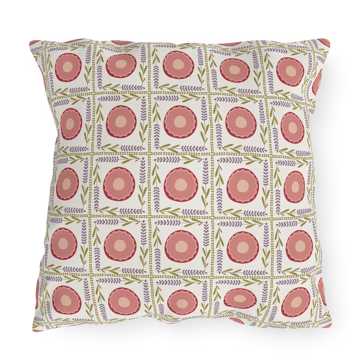 Colorful Outdoor Pillow with Pink and Lavender