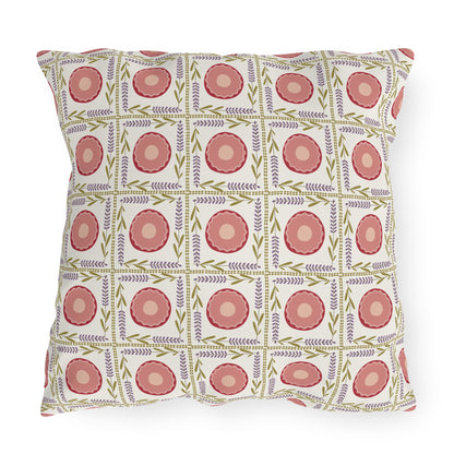 Colorful Outdoor Pillow with Pink and Lavender