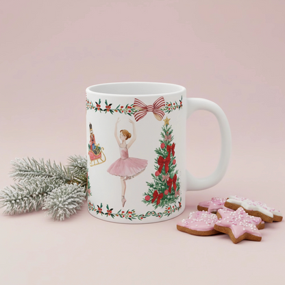 Christmas Nutcracker Ballet Ceramic Coffee Mug (White)