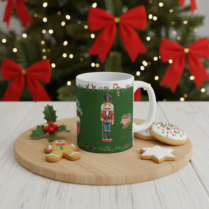 Mug à café en céramique Casse-Noisette de Noël (verte)