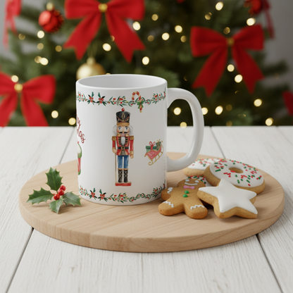 Christmas Nutcracker Ceramic Coffee Mug (White)