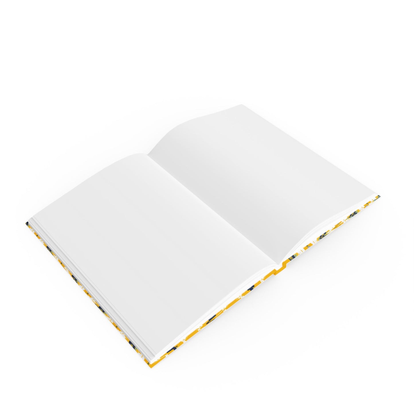 Hardcover Notebook White Bees and Floral Pattern - Ruled, Graph or Blank