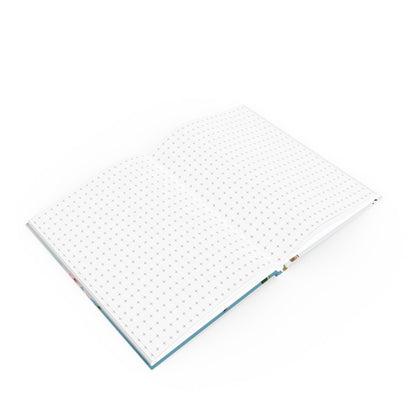 Botanical Notebook with grid pattern on a white background
