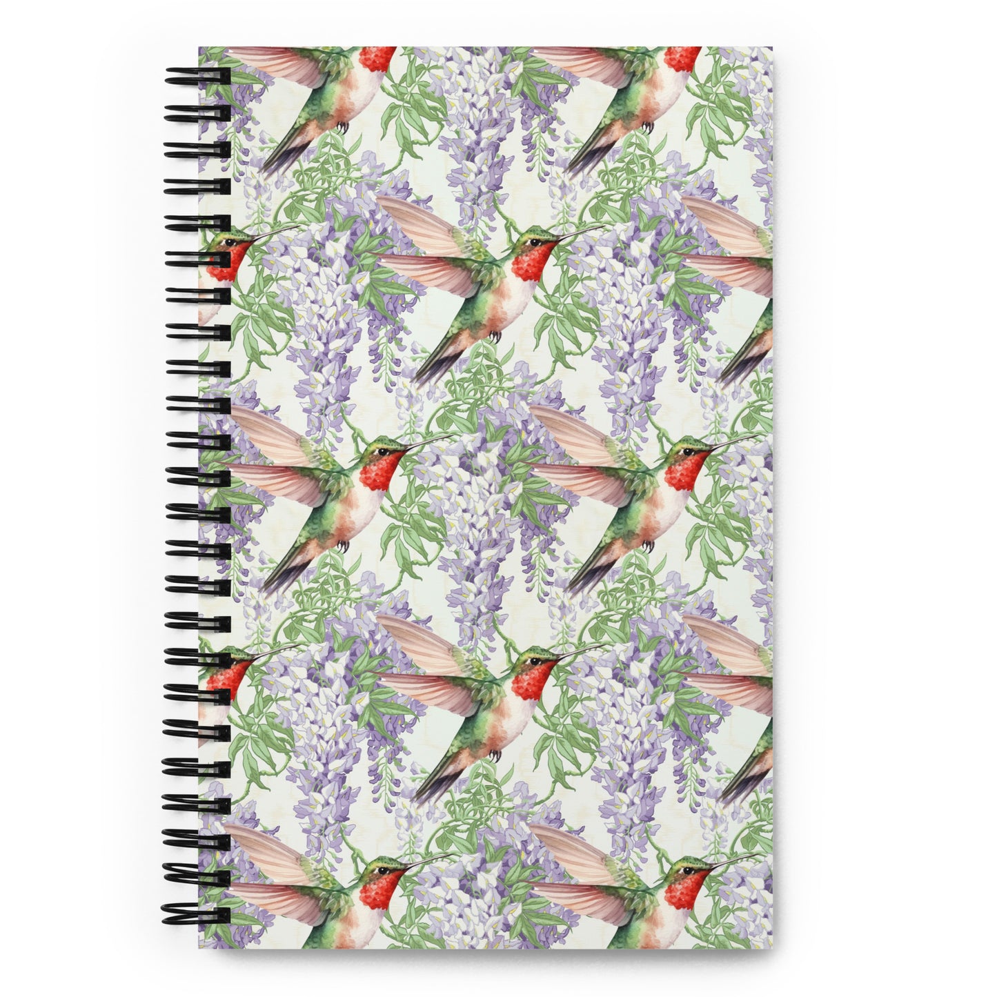 Notebook with Wisteria and Hummingbirds
