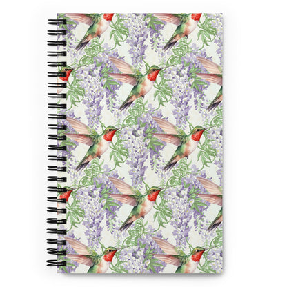 Notebook with Wisteria and Hummingbirds