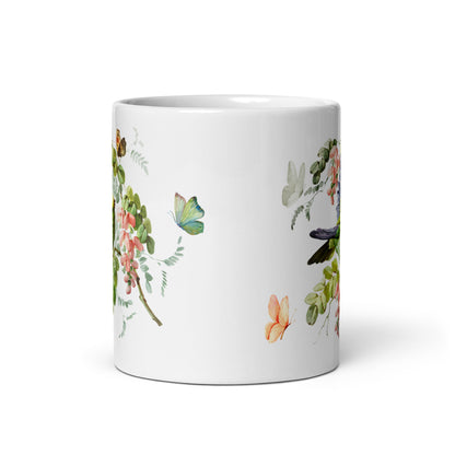 Mug Decorative Birds, Flowers and Butterflies